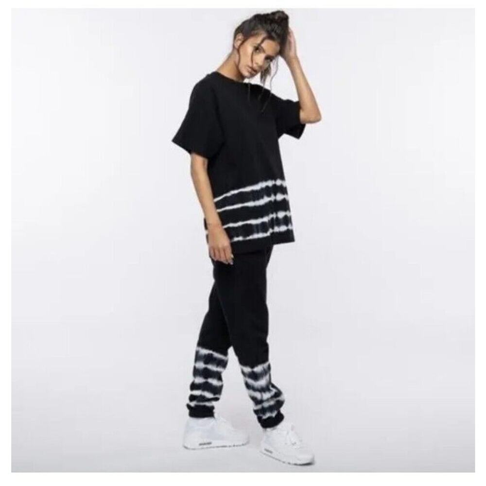 TALENTLESS Heavy Weight Cotton Unisex Jogger Sweatpants Tie Dye Bottom Border M